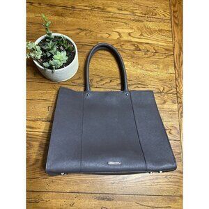 REBECCA Minkoff Large MAB Saffiano Leather Shoulder Purse Tote Bag Magenta Gray